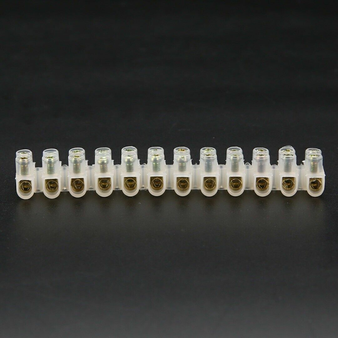 1-4Sets 12 Way Barrier Screw Terminal Block Wire Connection Connector 3A 6A 10A