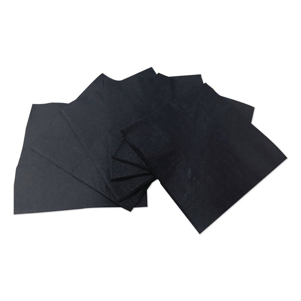 GEN 1401 9 in. x 4.5 in. 1-Ply Cocktail Napkins – Black (4000/Carton) New