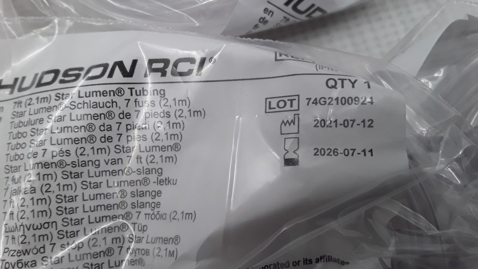 Teleflex Hudson RCI 7ft Star Lumen Tubing Lot of 18 REF 1115