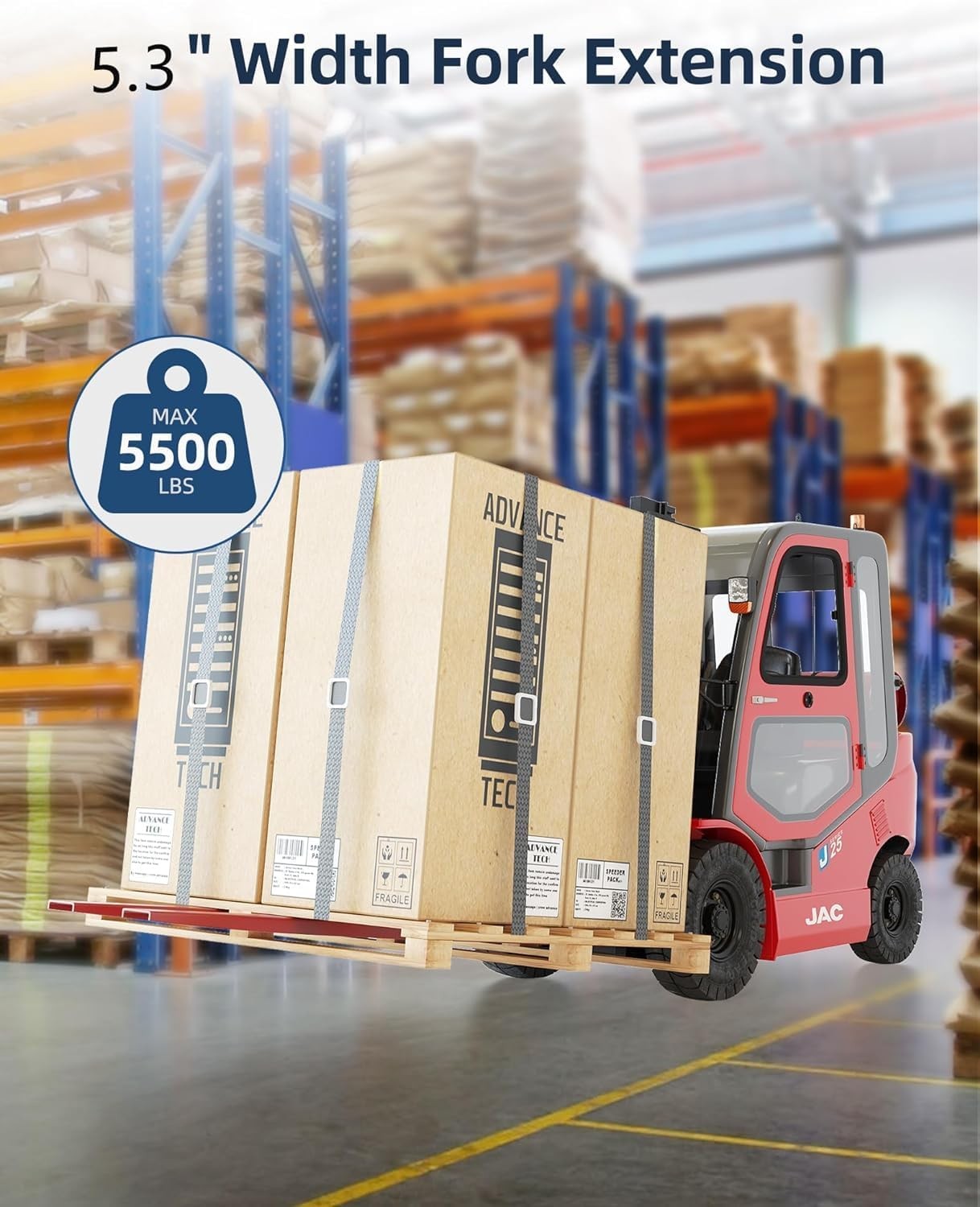 Forklift Extensions 94″ Long | 5500LB Capacity, Robust Q235 Steel Construction
