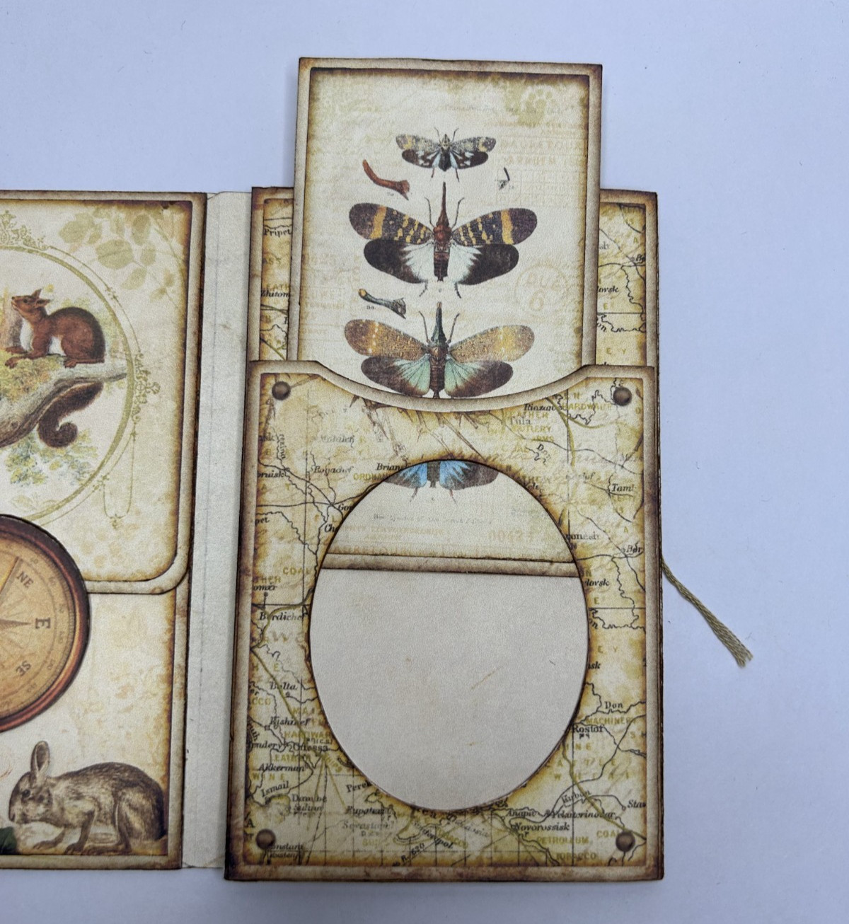 New Handmade Distressed Nature Junk Journal Folio 5.5 x4 inches