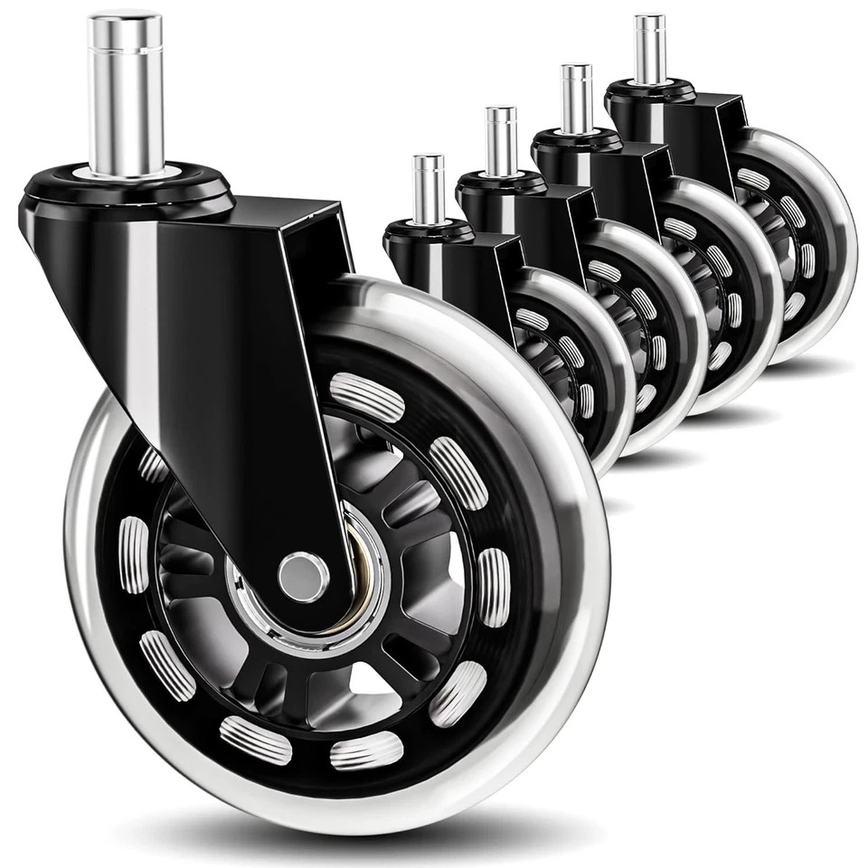 IKEA Office Chair Wheels Replacement for Hardwood Floor and Carpet, 10mm Stem…