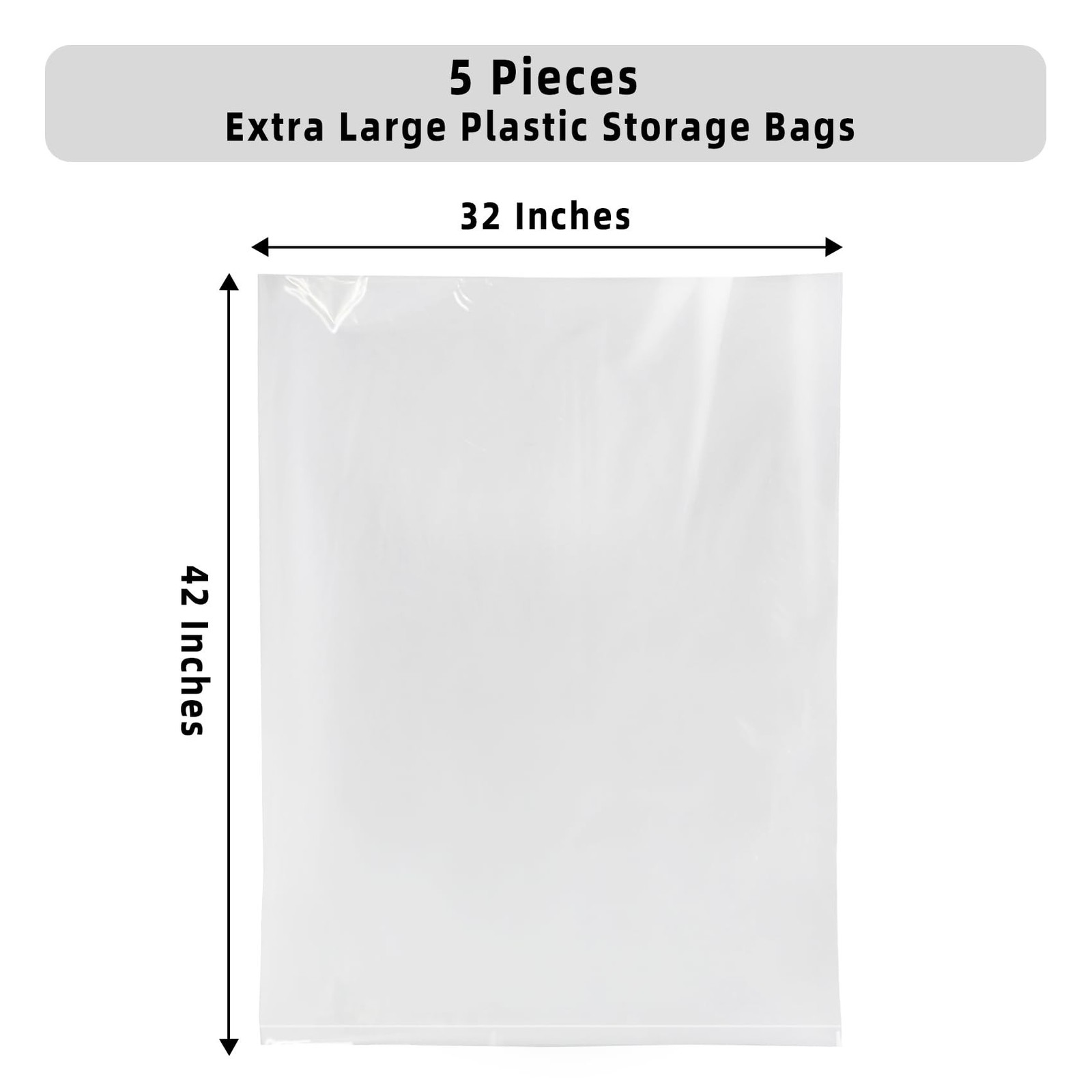 32×42 Inches Large Clear Plastic Storage Bags,Big Gaint Jumbo Huge Plastic St…