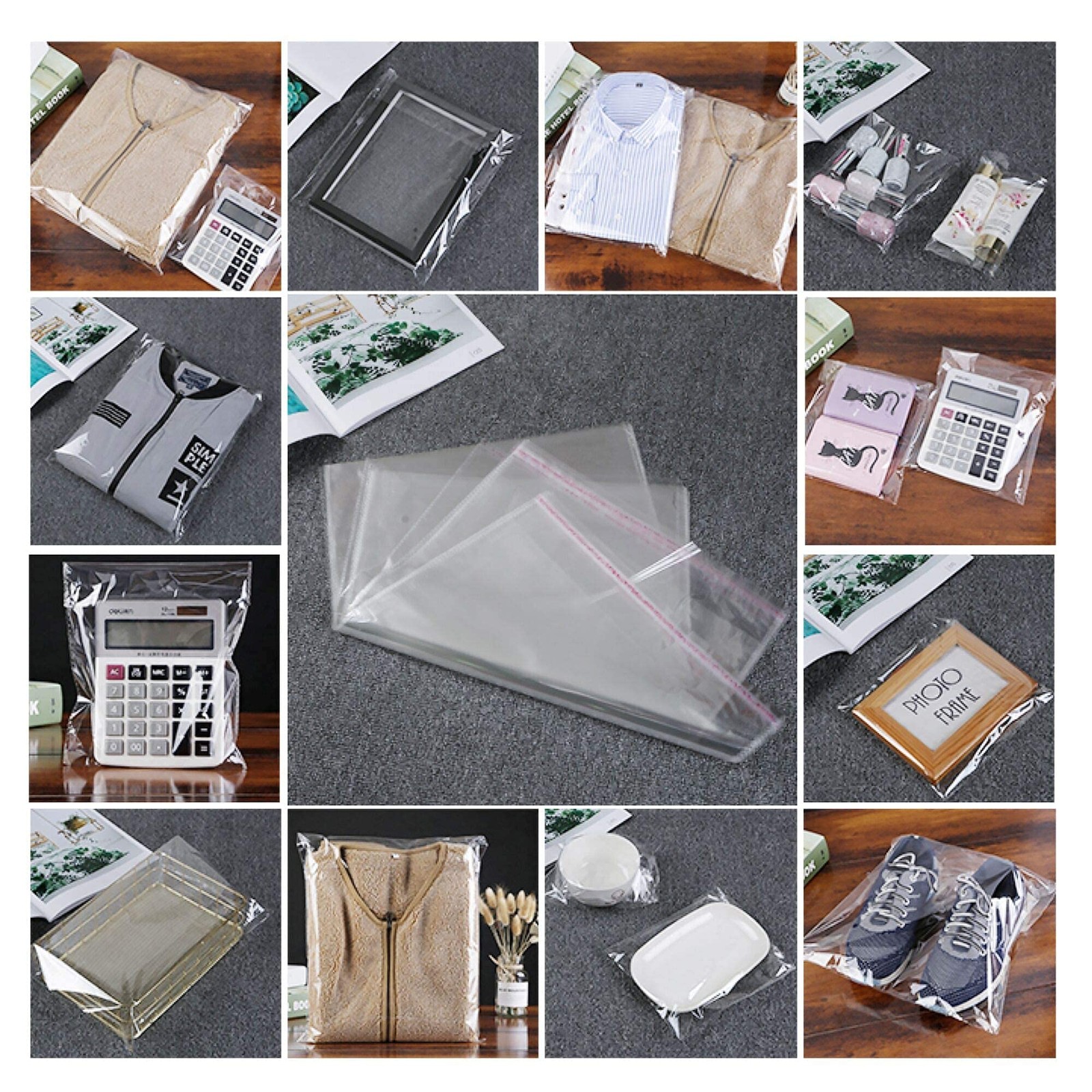 18X24 Clear Cellophane Bags 100Pcs Large Self Sealing Cello Bags Self Adhesive P