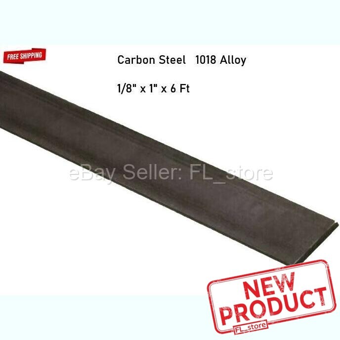 Steel Flat Stock 1/8″ x 1″ x 6 Feet Long Rectangular Bar Unpolished 1018 Alloy