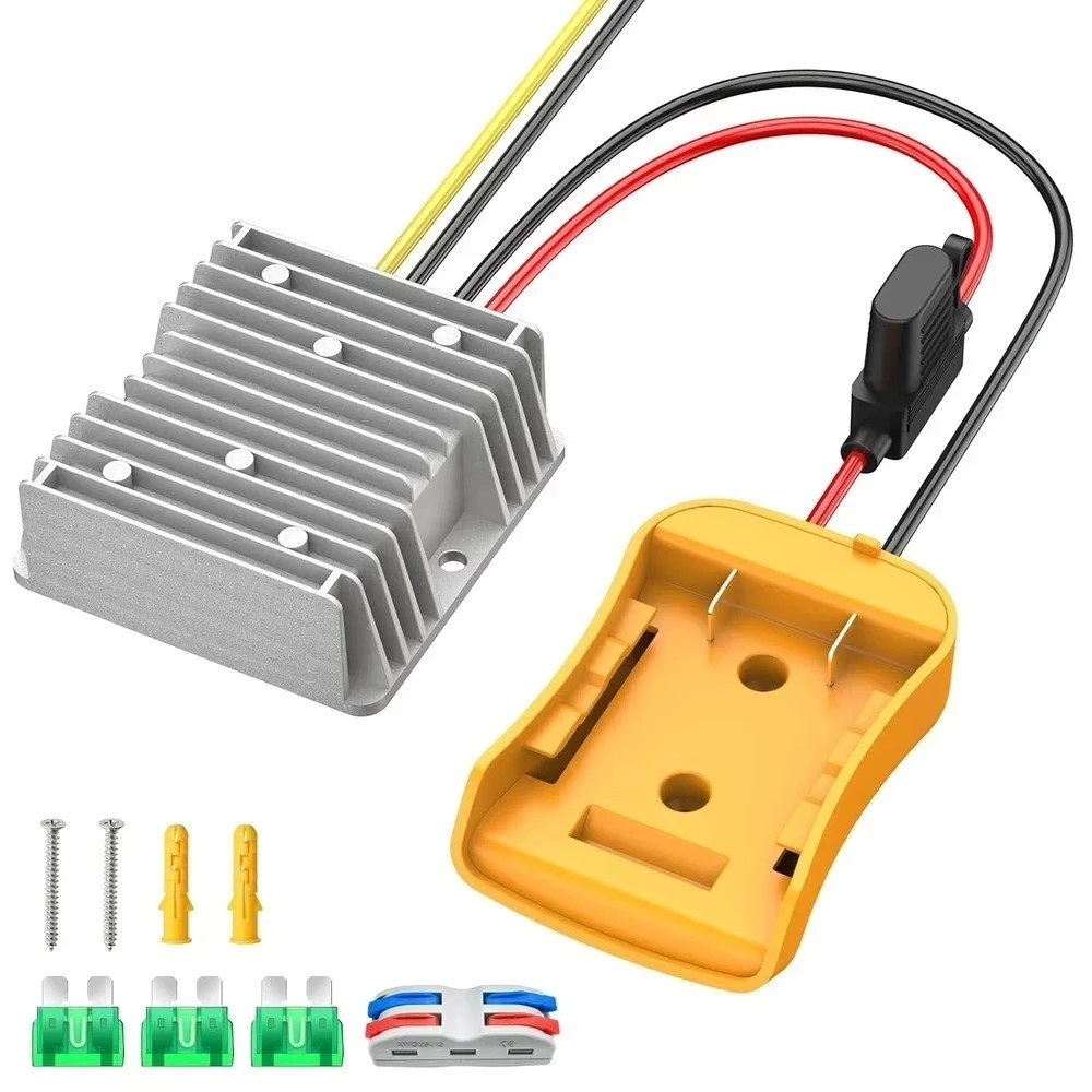 20V to 12V Step-Down Converter Compatible with Dewalt 20V Battery, DC 12V 20A 24