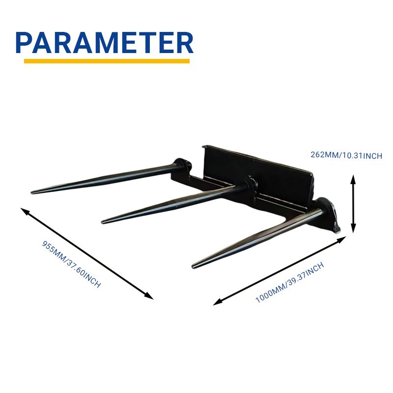 Skid Steer Pitchfork Attachment 955mm, 1000mm Width for Hay Handling