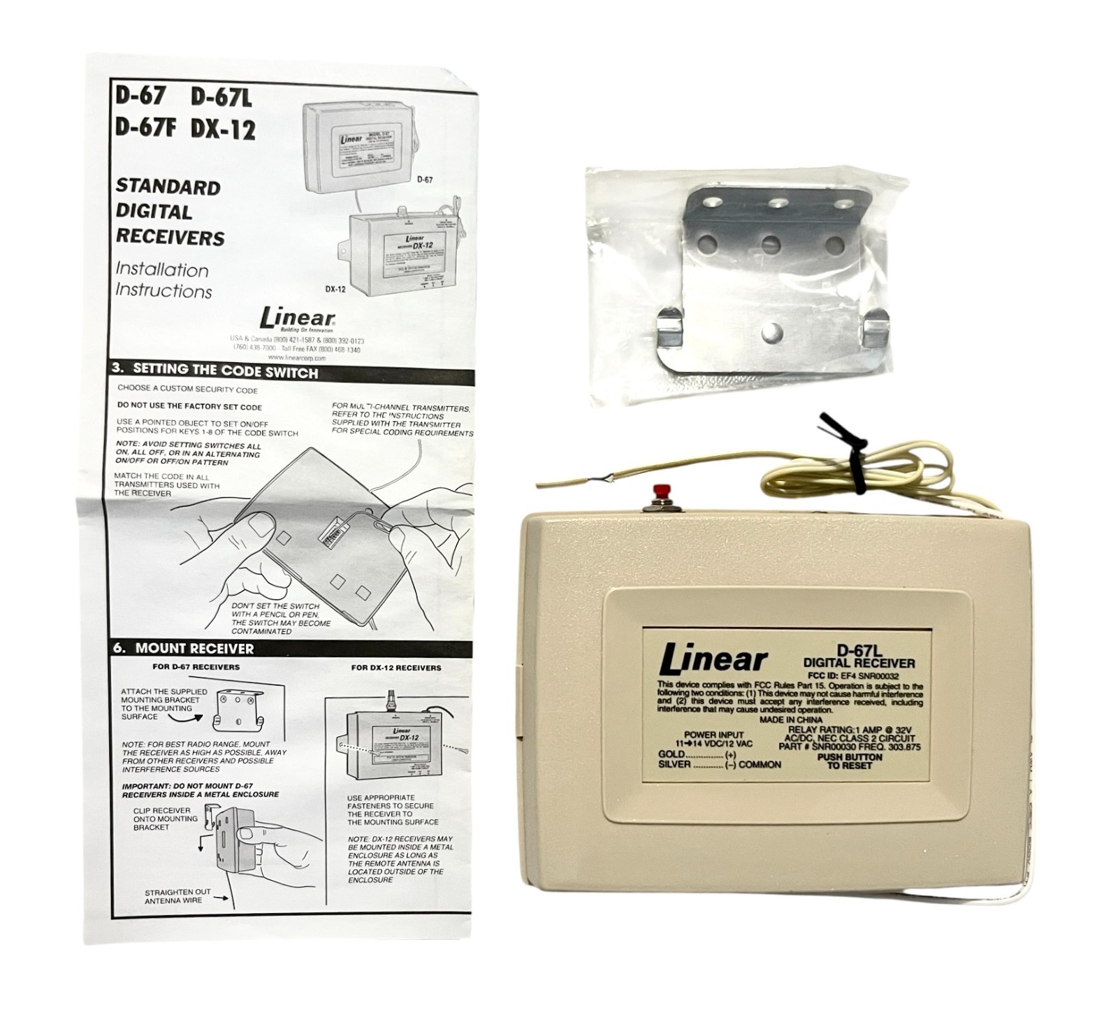 Linear D-67 Wireless Single Channel Digital Receiver Beige