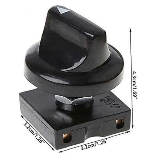 Black Fan Rotary Switch 4 Position 3 Speed Selector Switch Governor with Button