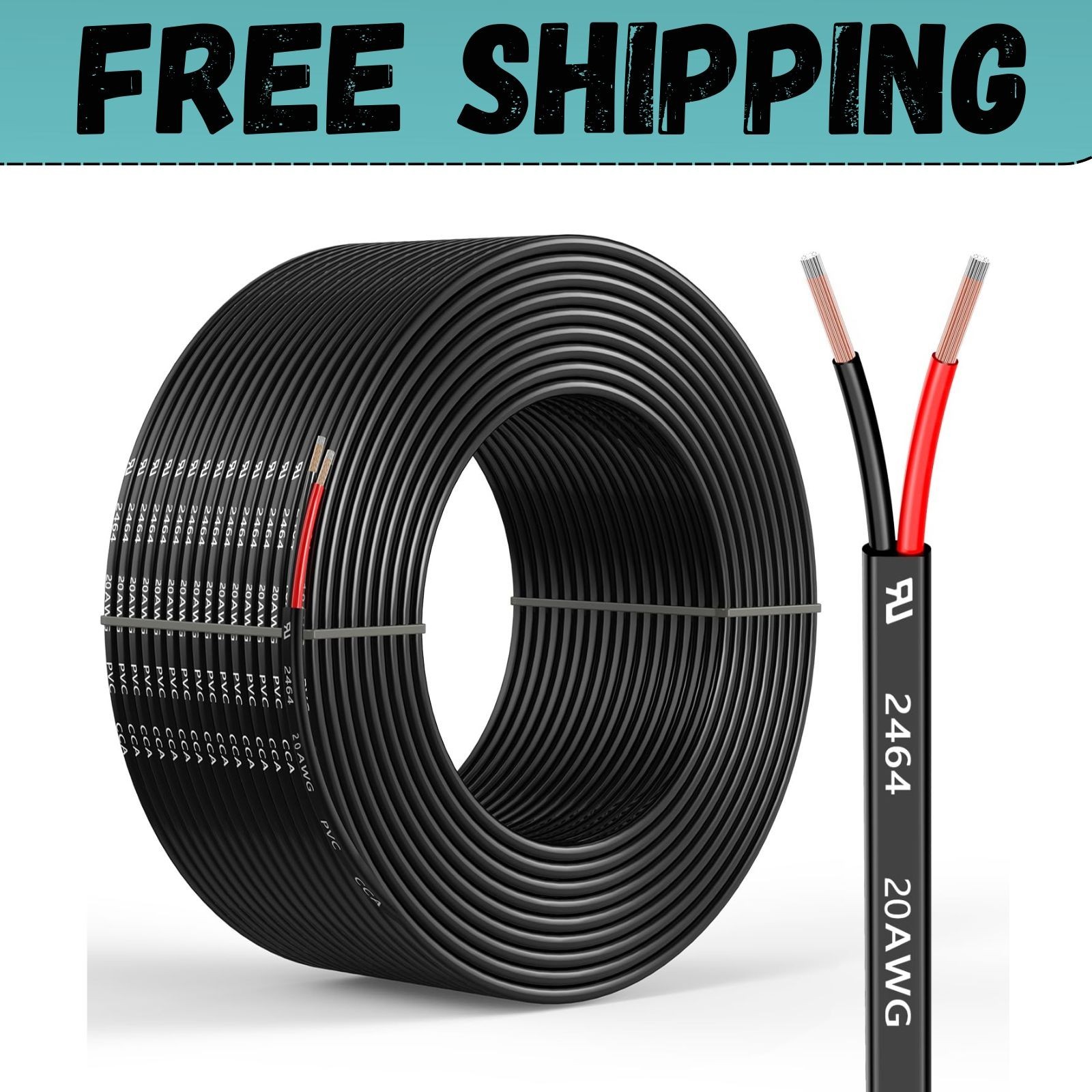 18 Gauge 2 Conductors 30FT Electrical Wire, Flexible Low Voltage PVC Copper