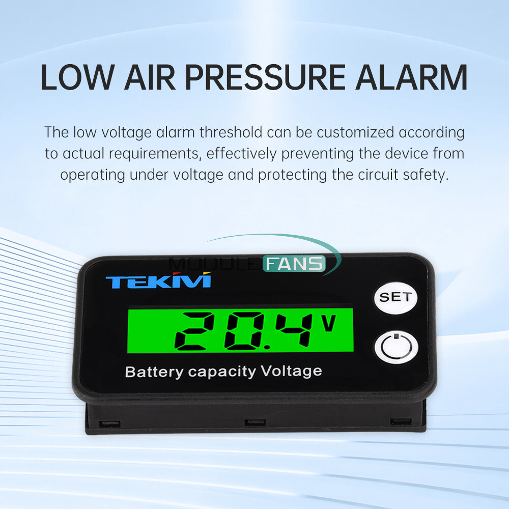 6136B LCD Battery Capacity Indicator Voltmeter Low Voltage Alarm High Precision