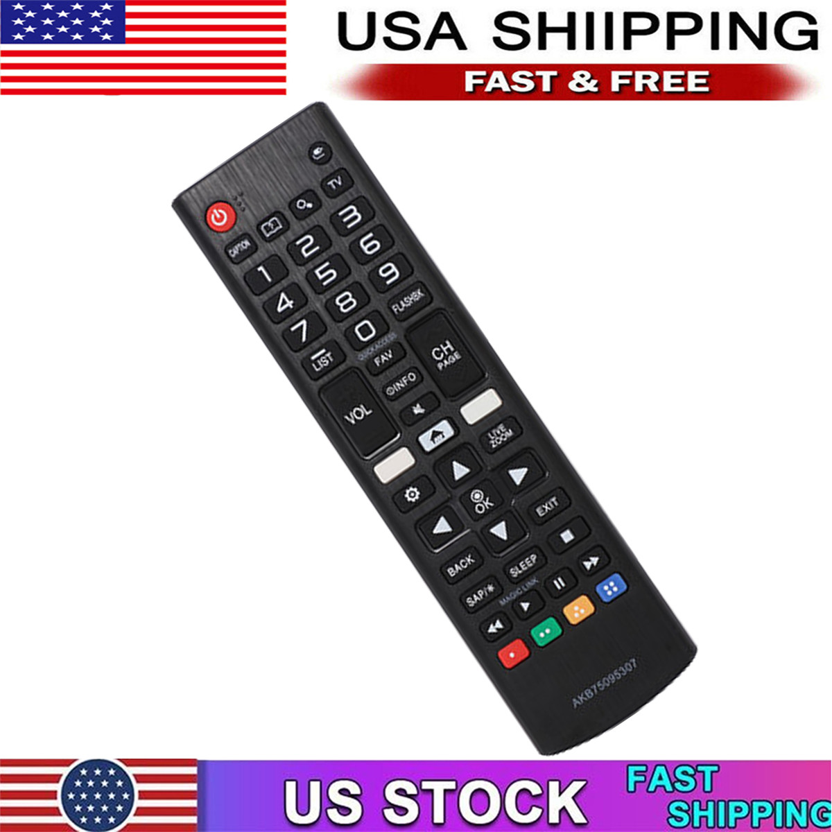 New Replacement TV Remote AKB75095307 For LG LCD LED Smart LG TV