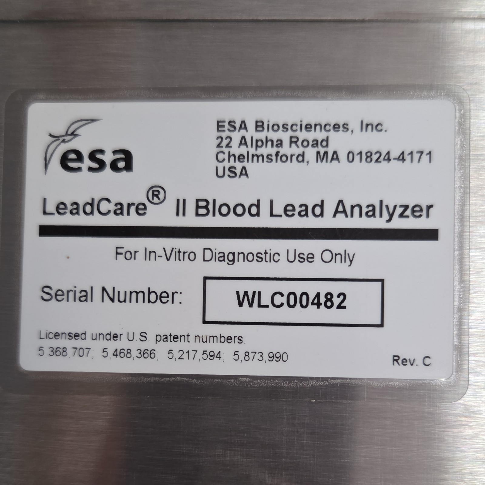 ESA LeadCare II Blood Lead Analyzer for Biological Laboratory, MPN 70-6529