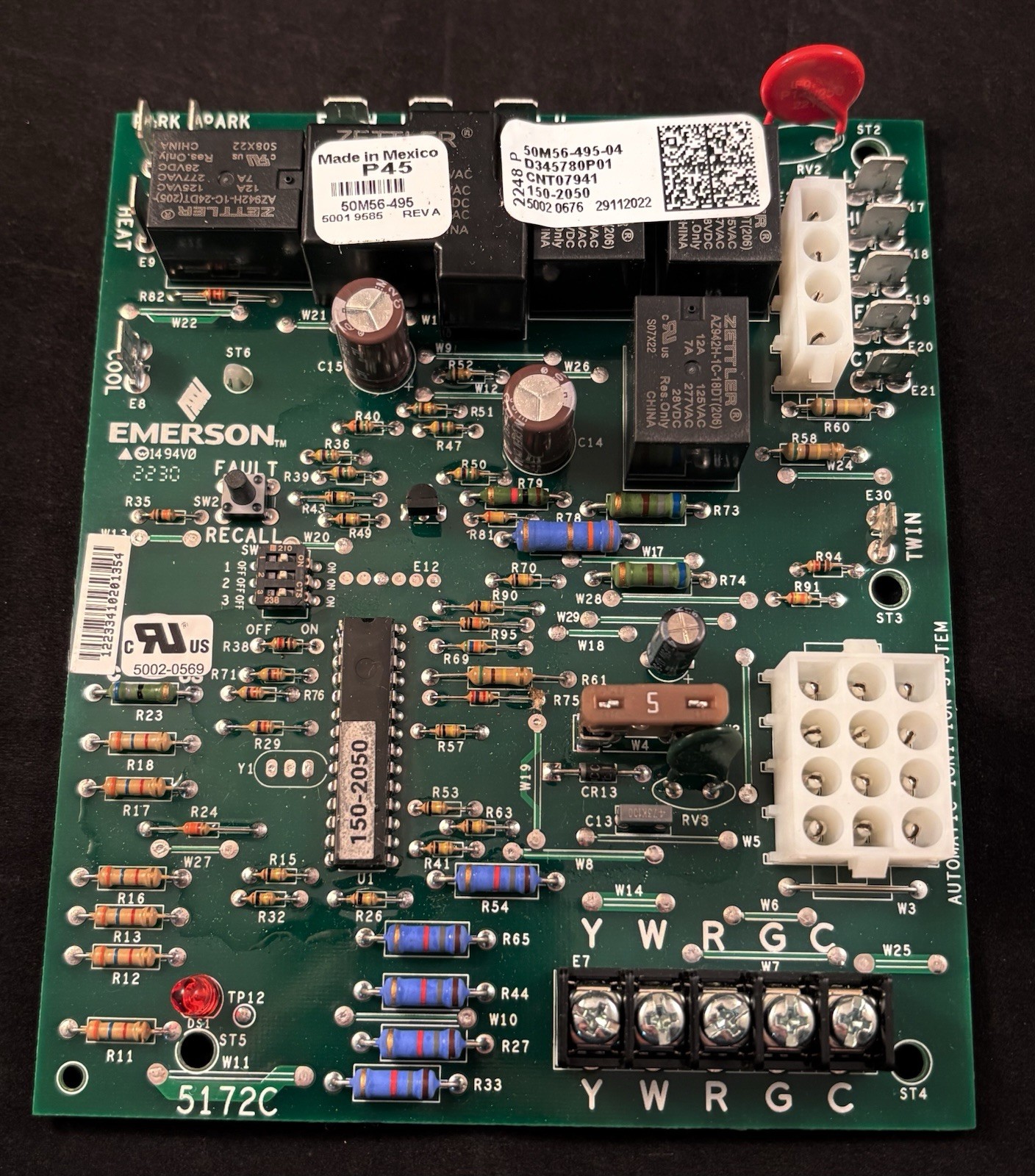 Emerson Furnace Control Board 50M56-495-04 D345780P01 CNT07941 Used Tested!