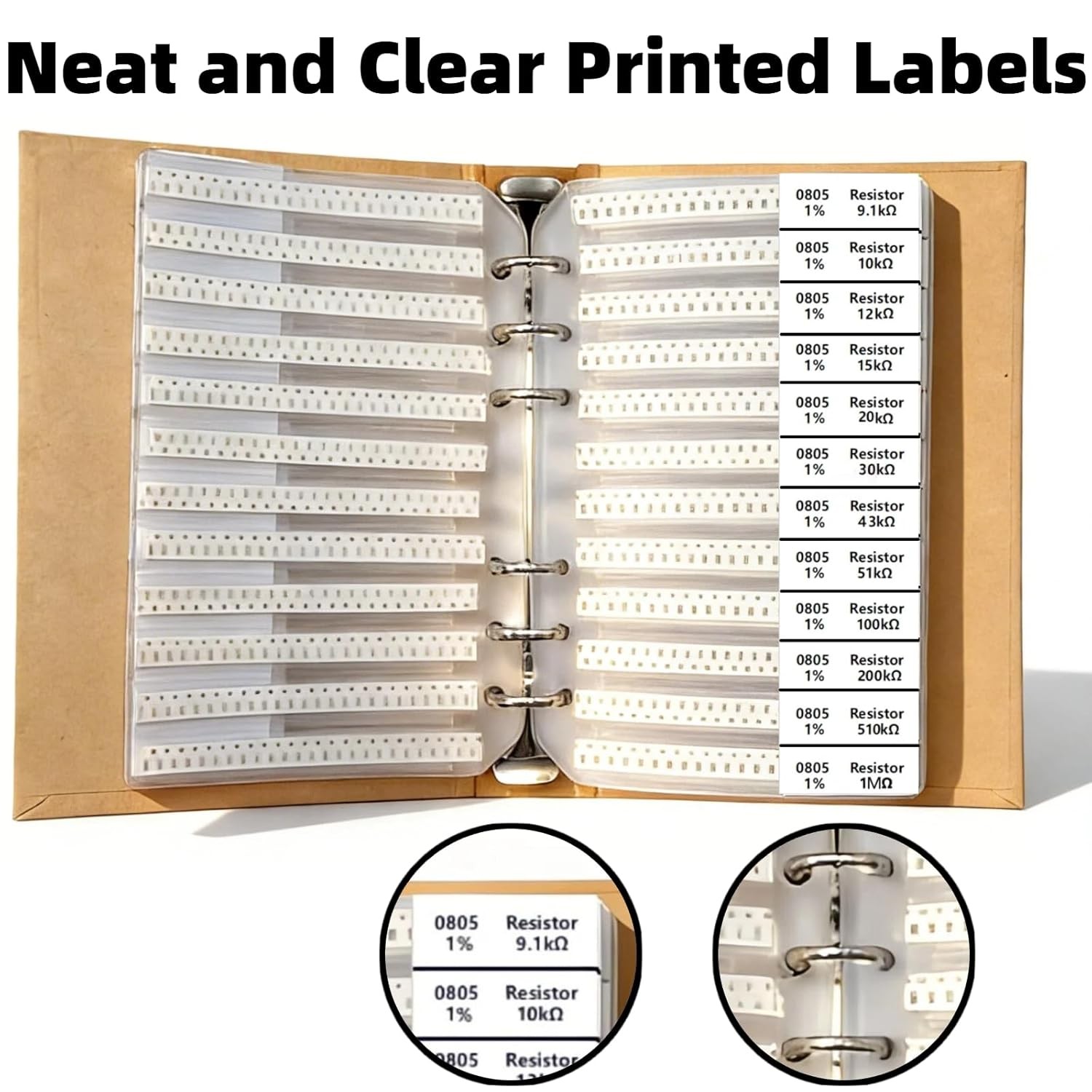 8400PCS 0805+1206+0603+0402+0201 SMD Resistor Kit from 0Ω to 1MΩ 1%, Electronics