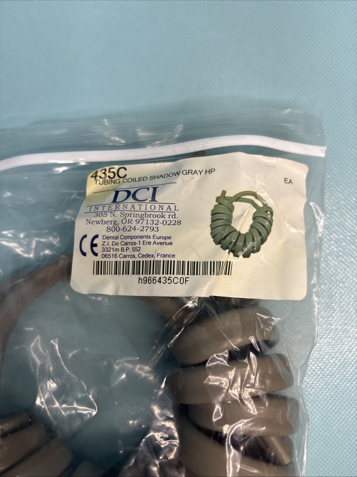 4 Hole Coiled Handpiece Tubing 7′ DCI 435C Shadow Gray – NEW