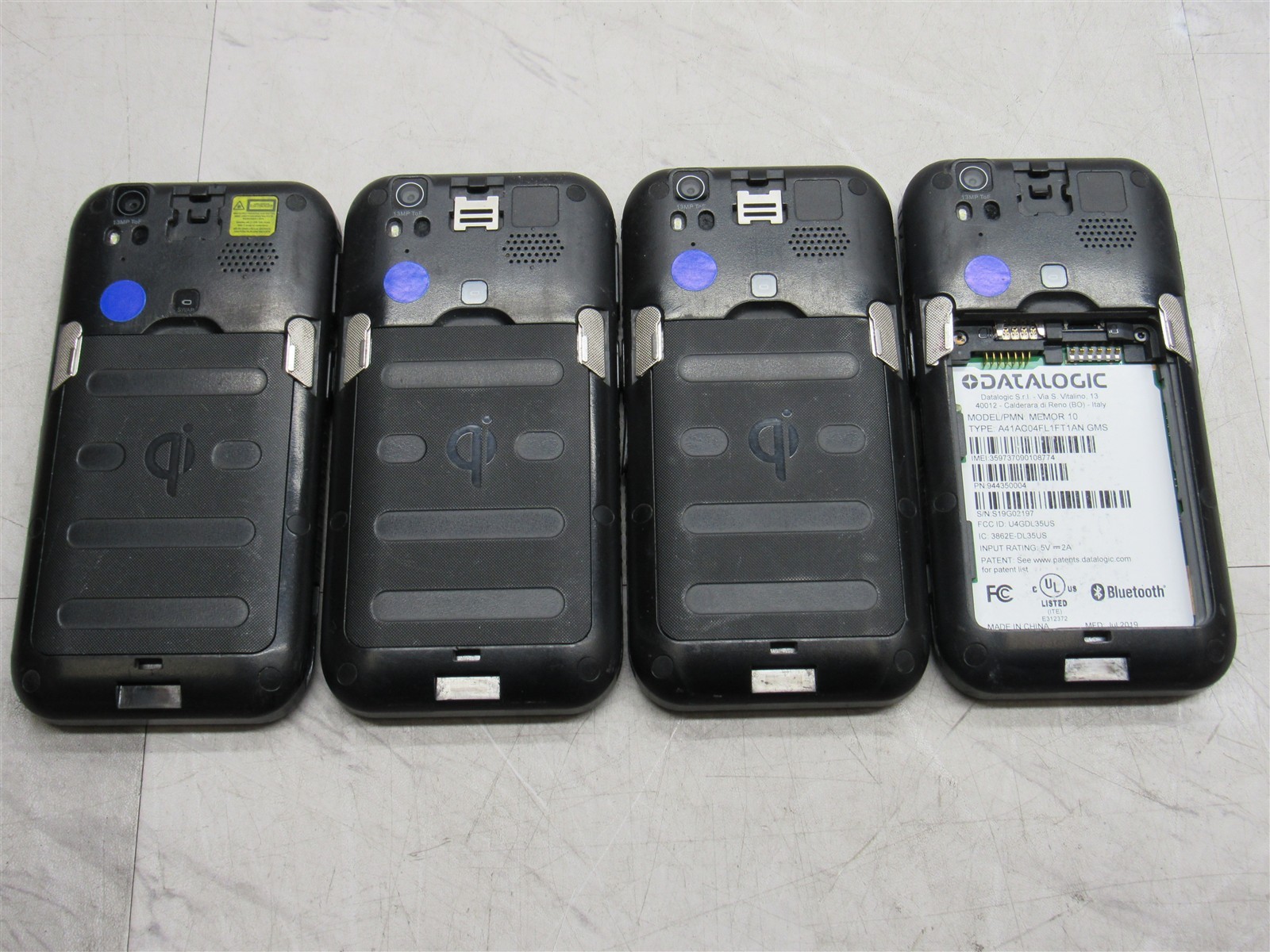 4 LOT – Datalogic Memor 10 Handheld Scanner 944350004 with 3x Batteries