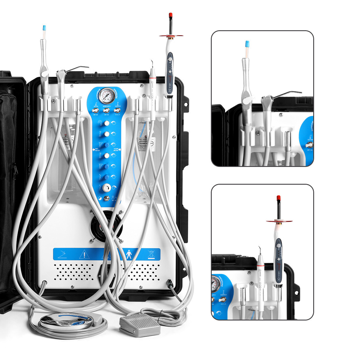 US STOCK portátil dental Unidad compresor aire succión de scaler