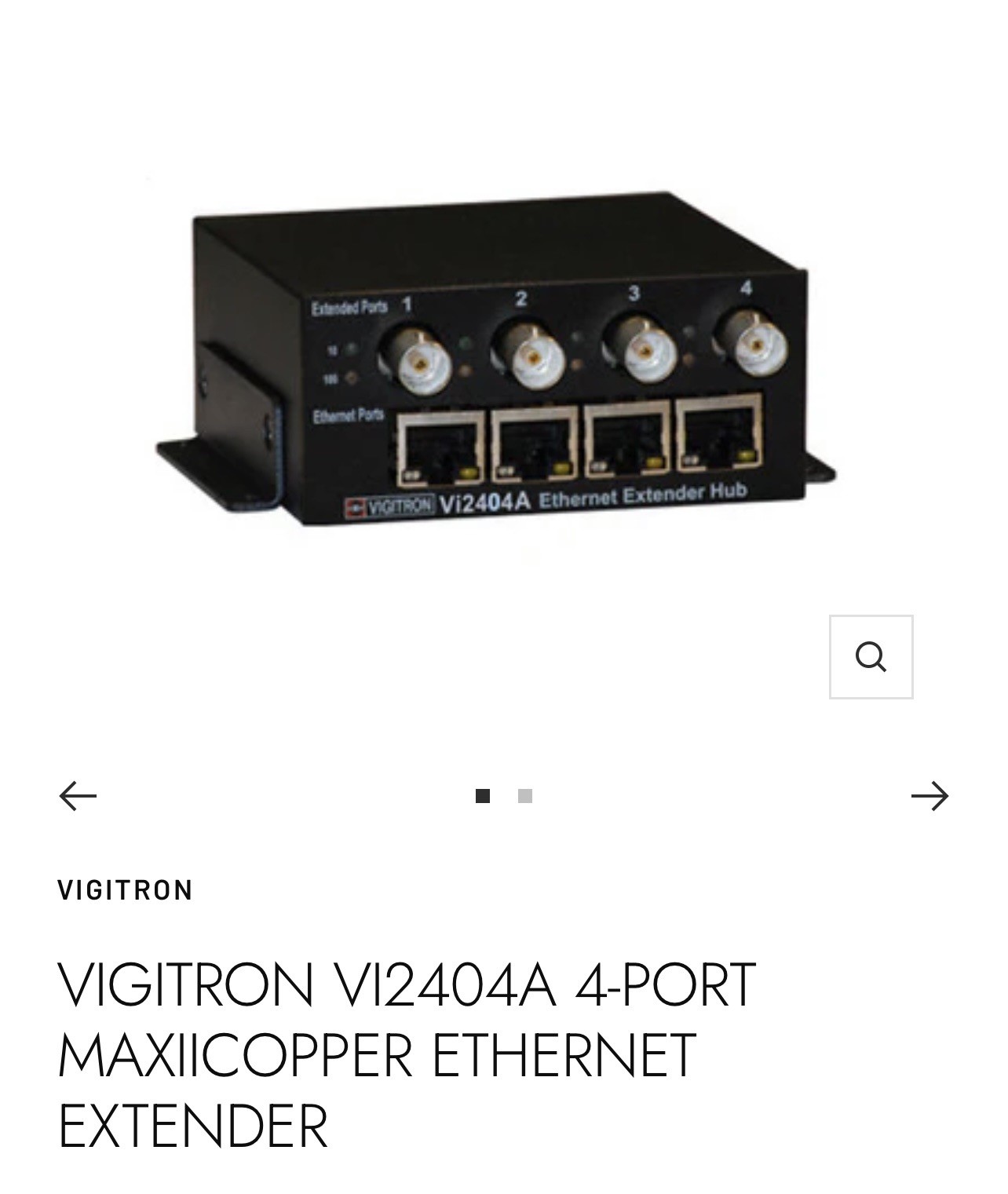 NEW Vigitron 4 Port Coax Ethernet Extender VI2404A