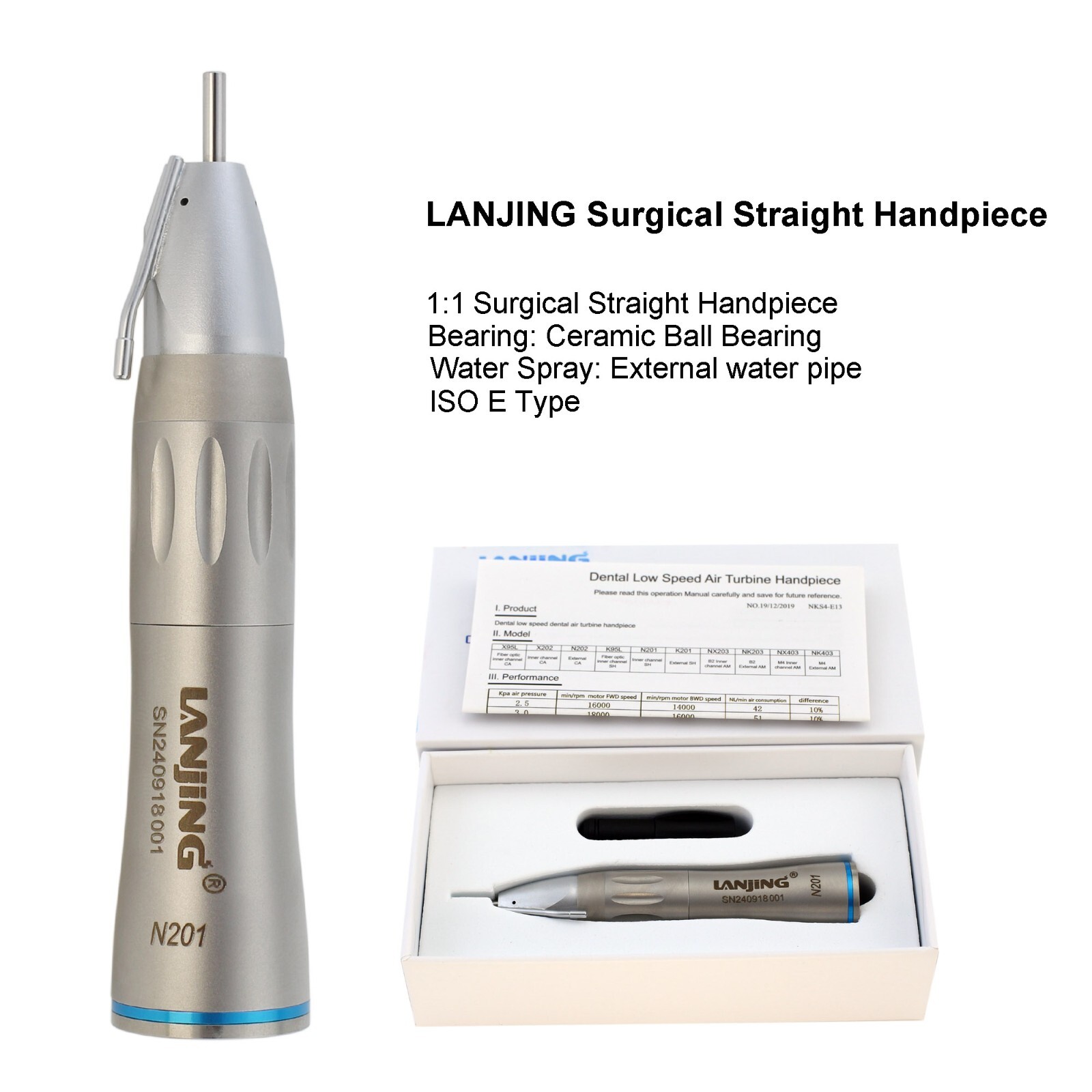 COXO Dental Straight Surgical Handpiece 1:1 Nose Cone 20° Angle 2S 2BS 2CS NSK
