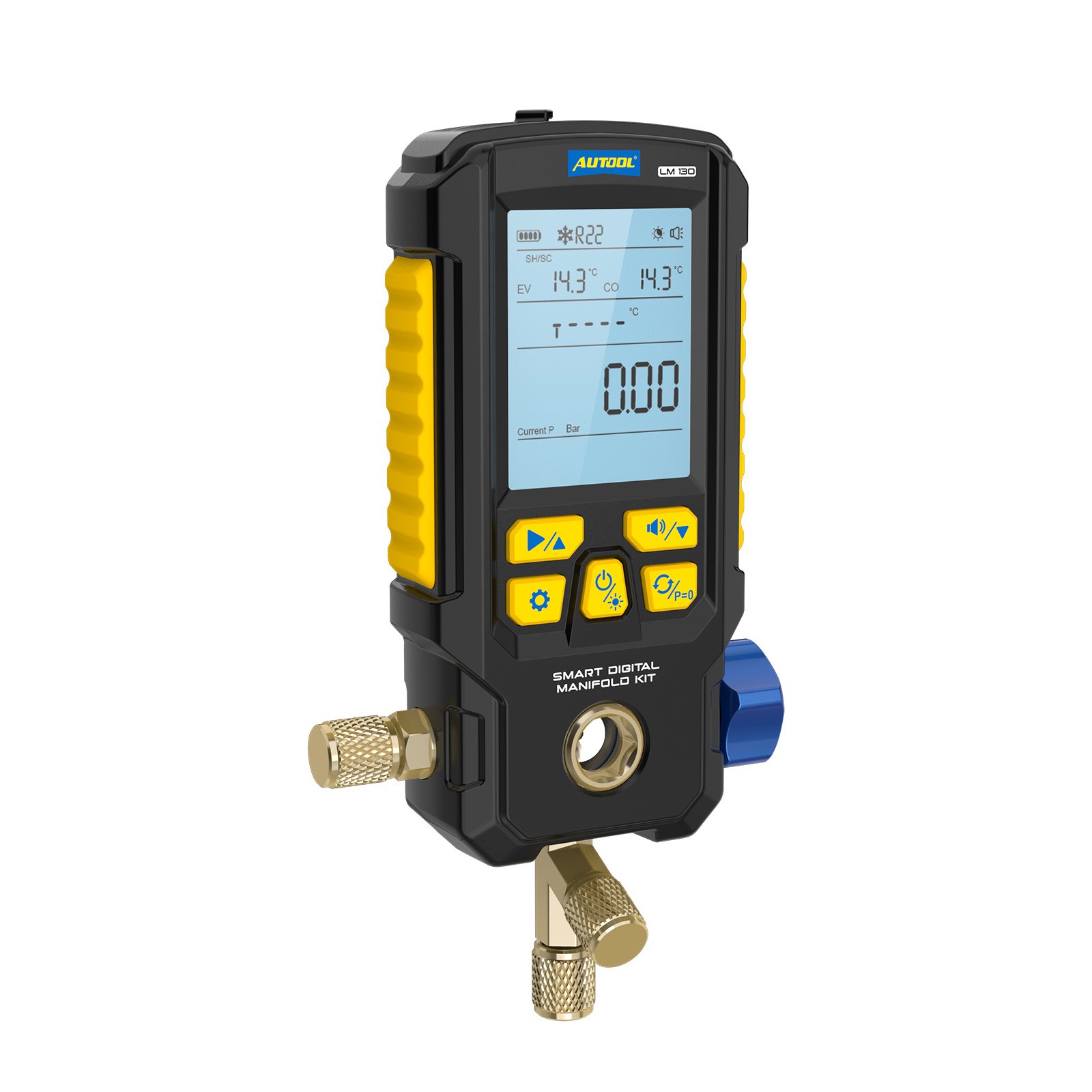 Digital HVAC Refrigeration A/C Manifold Gauge Evacuation Pressure Leak Detector