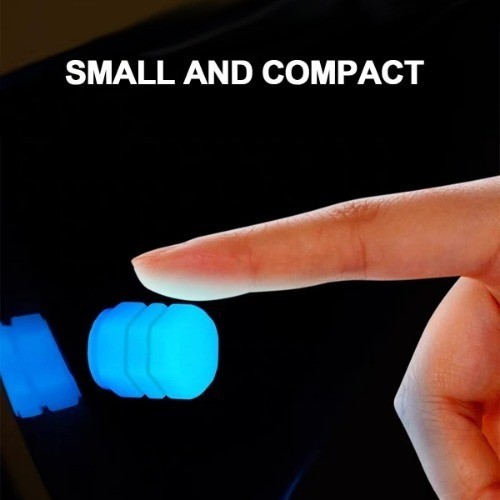 Glow in the Dark Blue Tire Valve Stem Caps (12PCS), Luminous & Cor Color: Blue