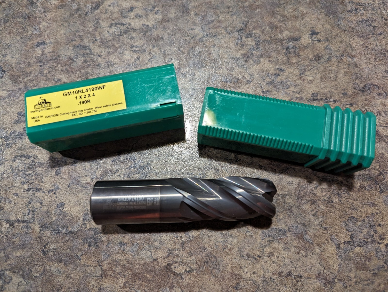 Gorilla Mill 1″, 0.190″ Corner Radius 4 Flute Carbide Endmill GM10RL4190WF – NEW