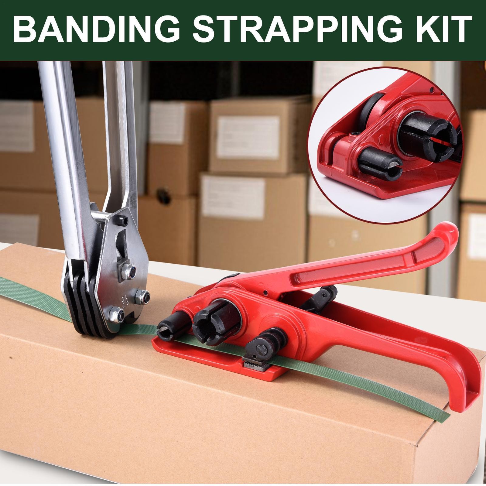 Banding Strapping Kit Pallet Packaging Tool Heavy Duty Tensioner Kit