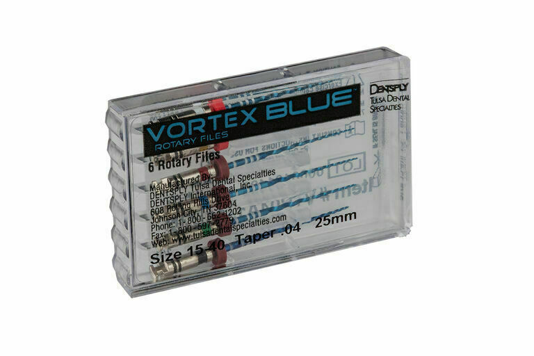 Dentsply Dental Tulsa Vortex Blue 21, 25, 30mm all Taper rotary file 60/pk