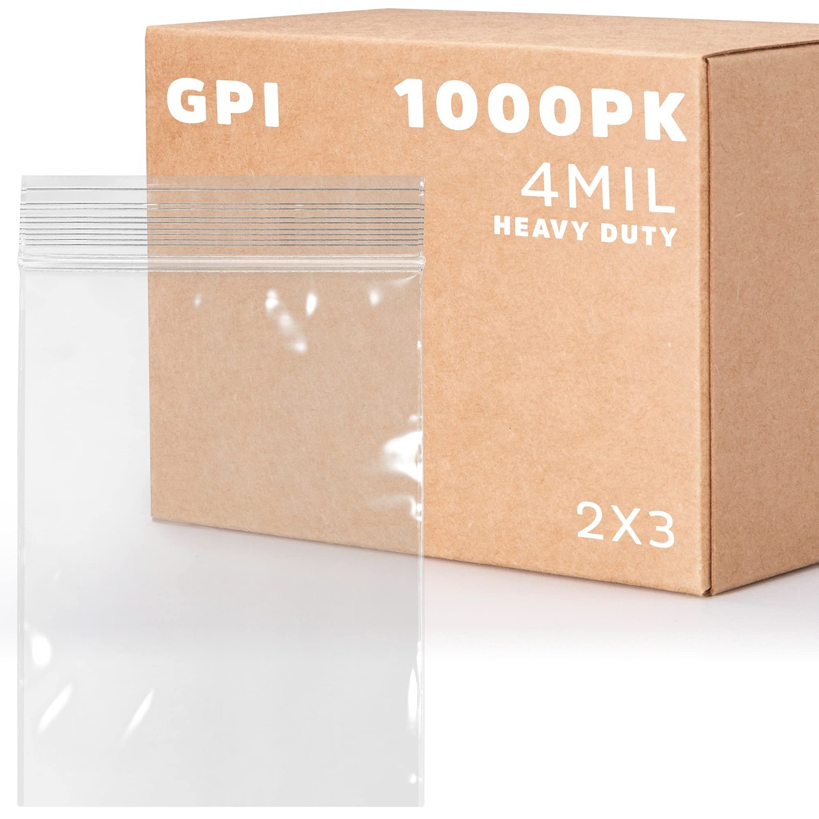2″ x 3″ Small Reclosable Zip Bag – Heavy-duty 4 Mil, Bulk Case of 1,000 – Cle…