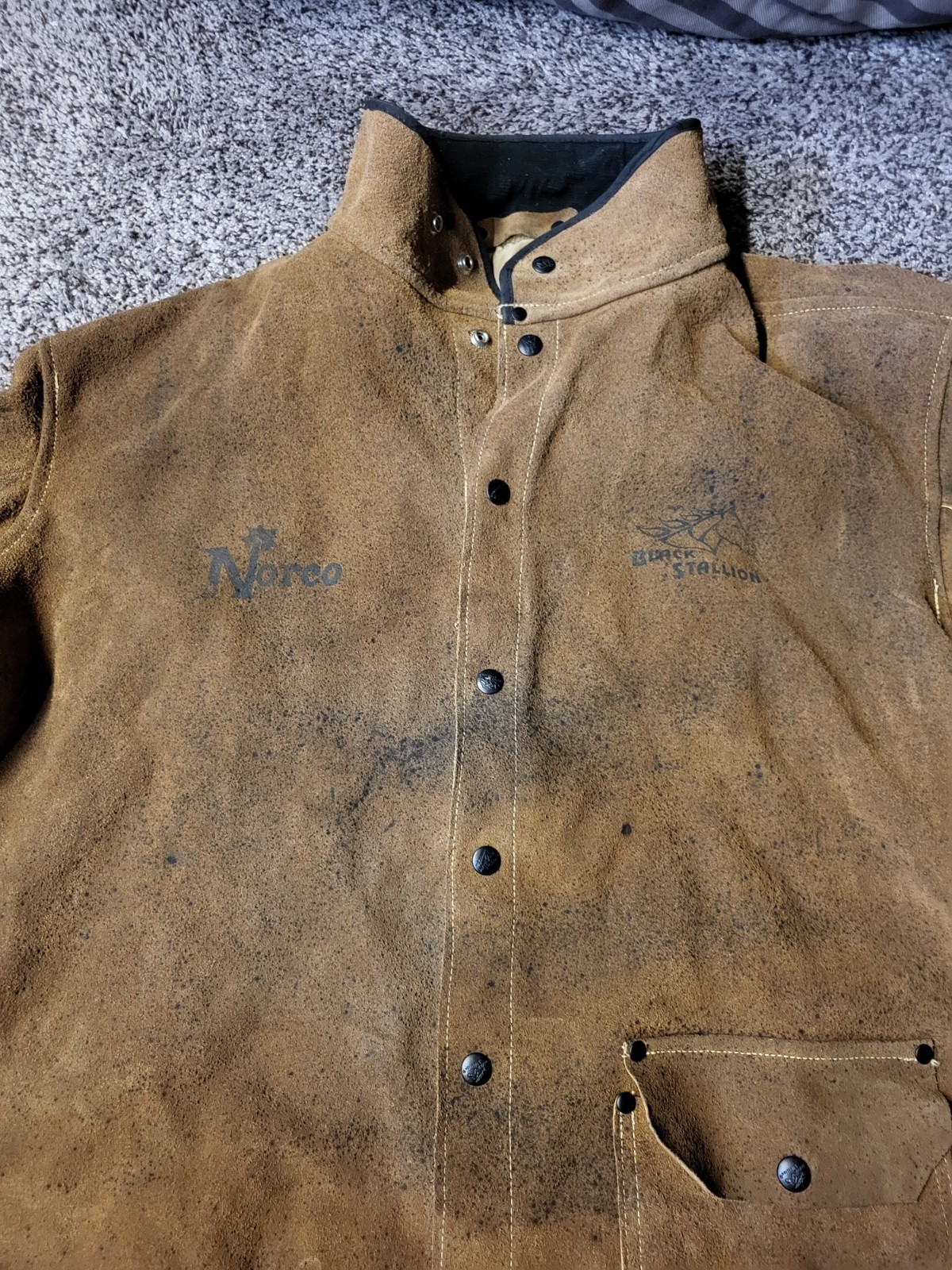 REVCO BLACK STALLION 30WC SPLIT COWHIDE WELDING JACKET SIZE XXXL Used