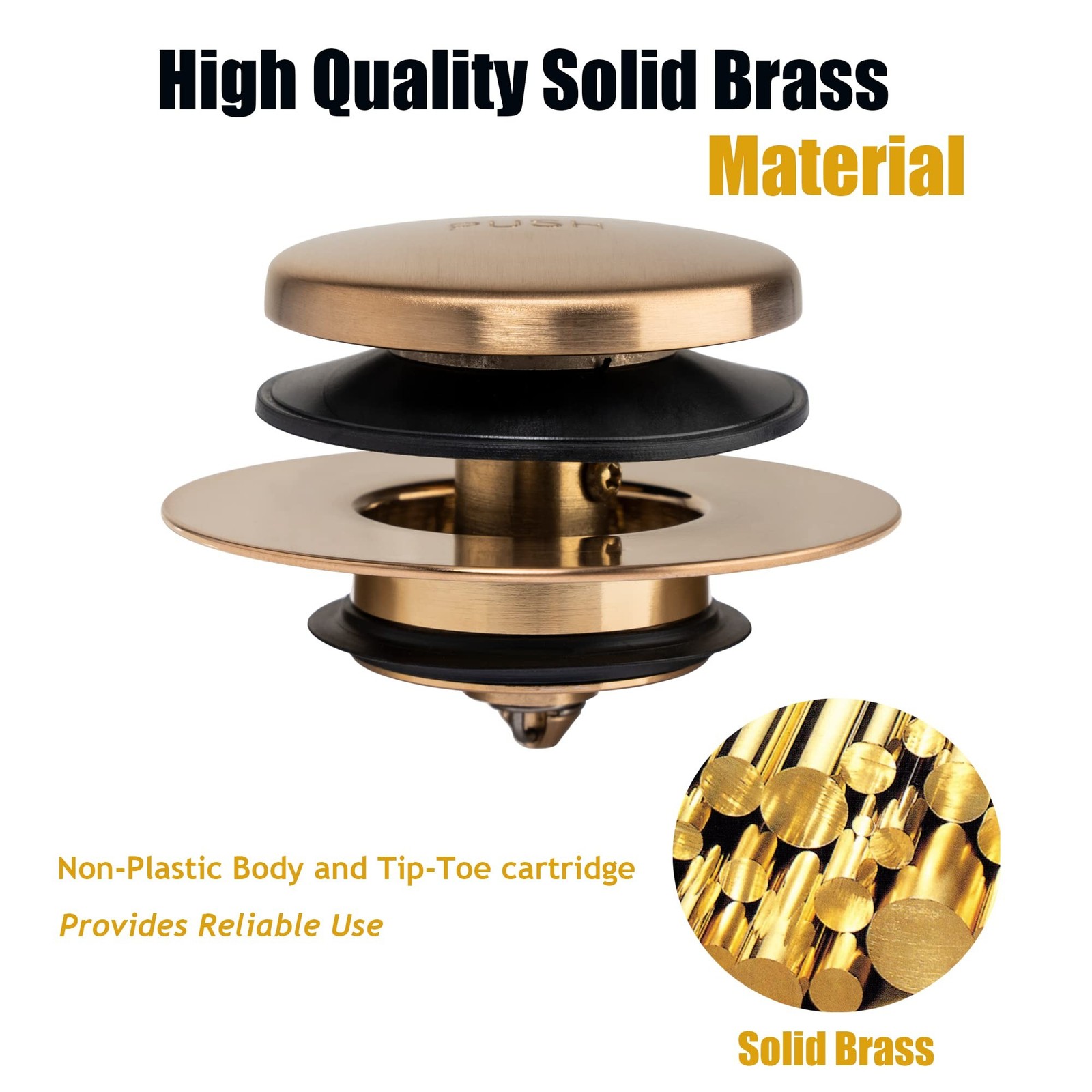 Champagne Bronze Universal Tub Drain Tip Toe Tub Conversion Kit Assembly, Art…