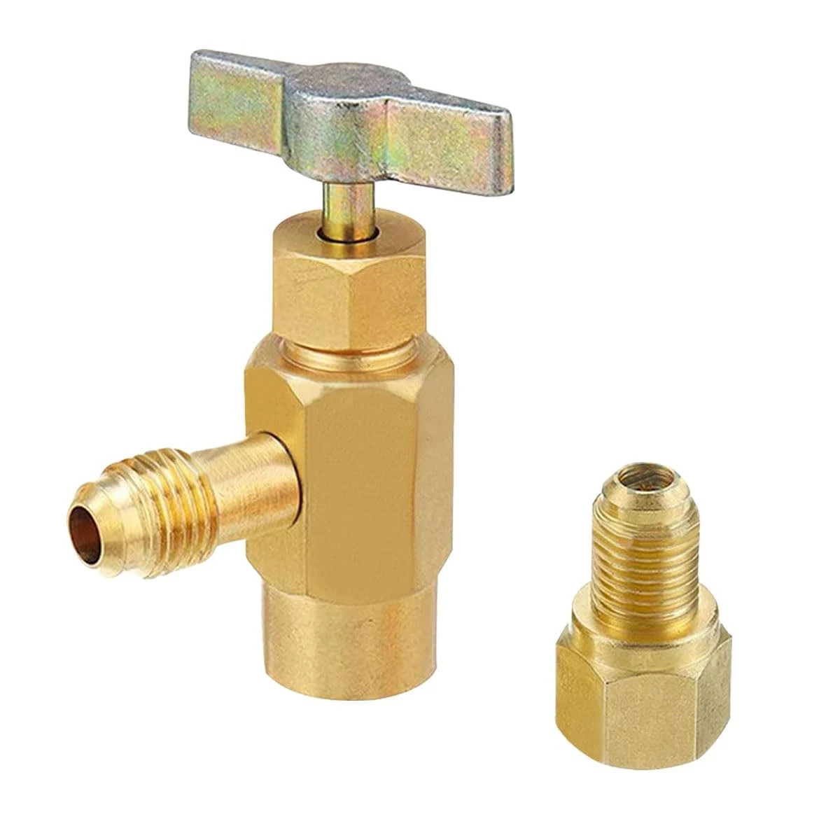 ZIMISI R1234YF Self-Sealing Can Tap Depressor, 1/4″ SAE 1/2″ LH Thread Valve Bot