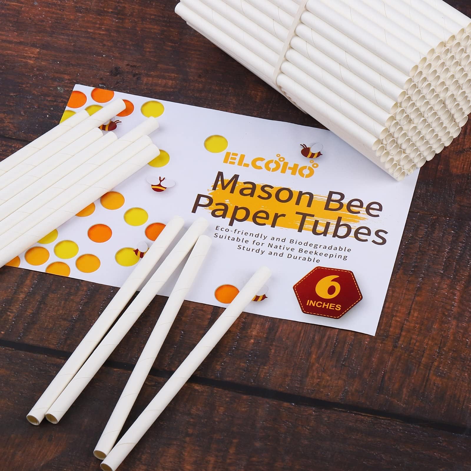 200 Pieces Bee Tube Refill Mason Bee Paper Inserts 6 Inches Bee Cardboard Tub…