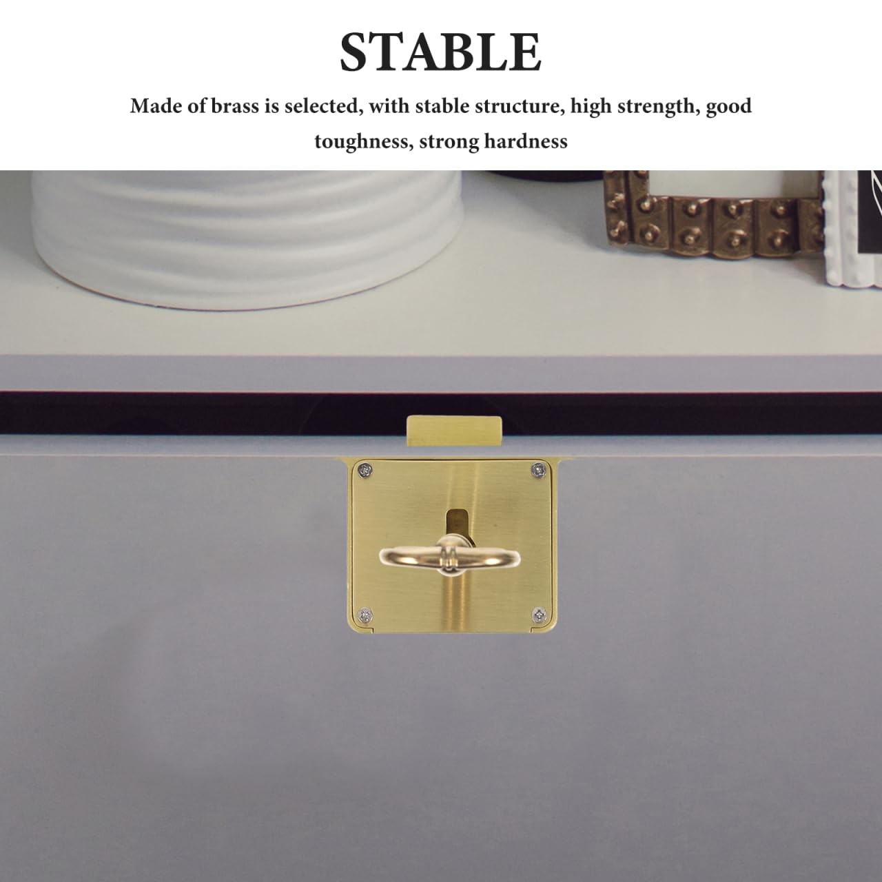 Retro Drawer Antique Brass Cabinet Lock Key Desk Furniture 2.36×1.37 Inch