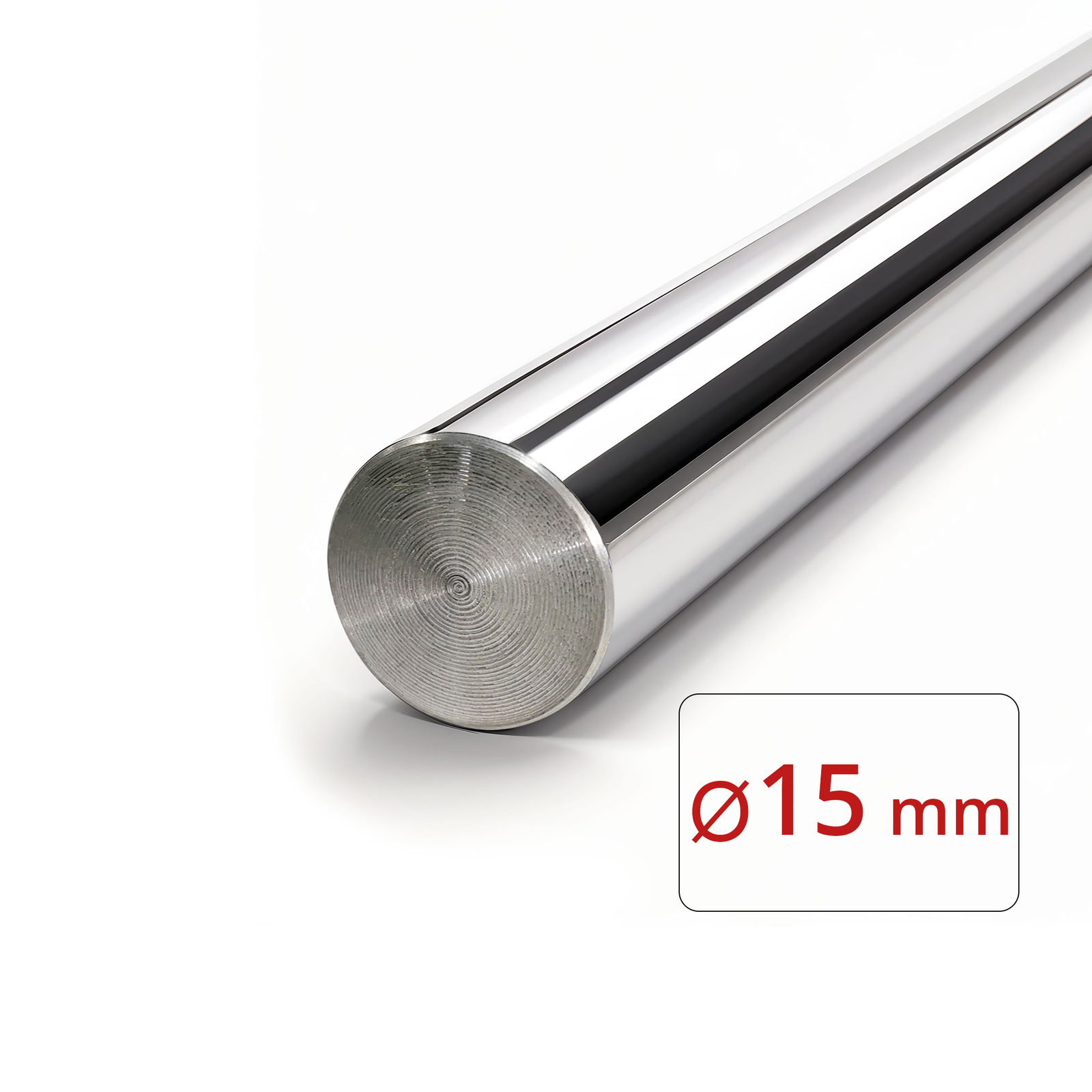 Chrome Plated Steel Rod – 15 mm Dia x 24″ length shaft, 1045 steel bar