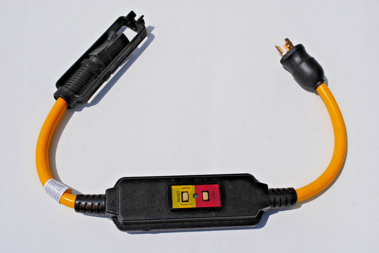 GFCI Adapter Cord 15A-125V Straight Blade Female Conn. & 20A-125V Locking Plug