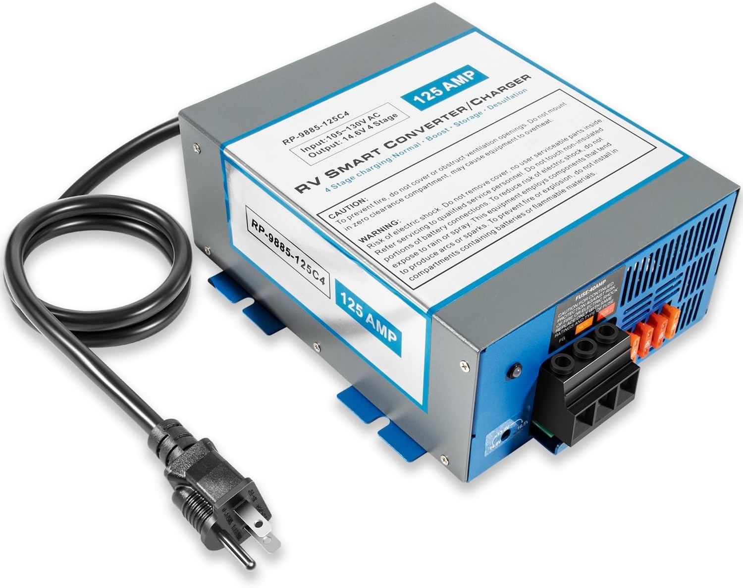 125 Amp RV Power Converter Battery Charger | 4 Stage Smart Charging