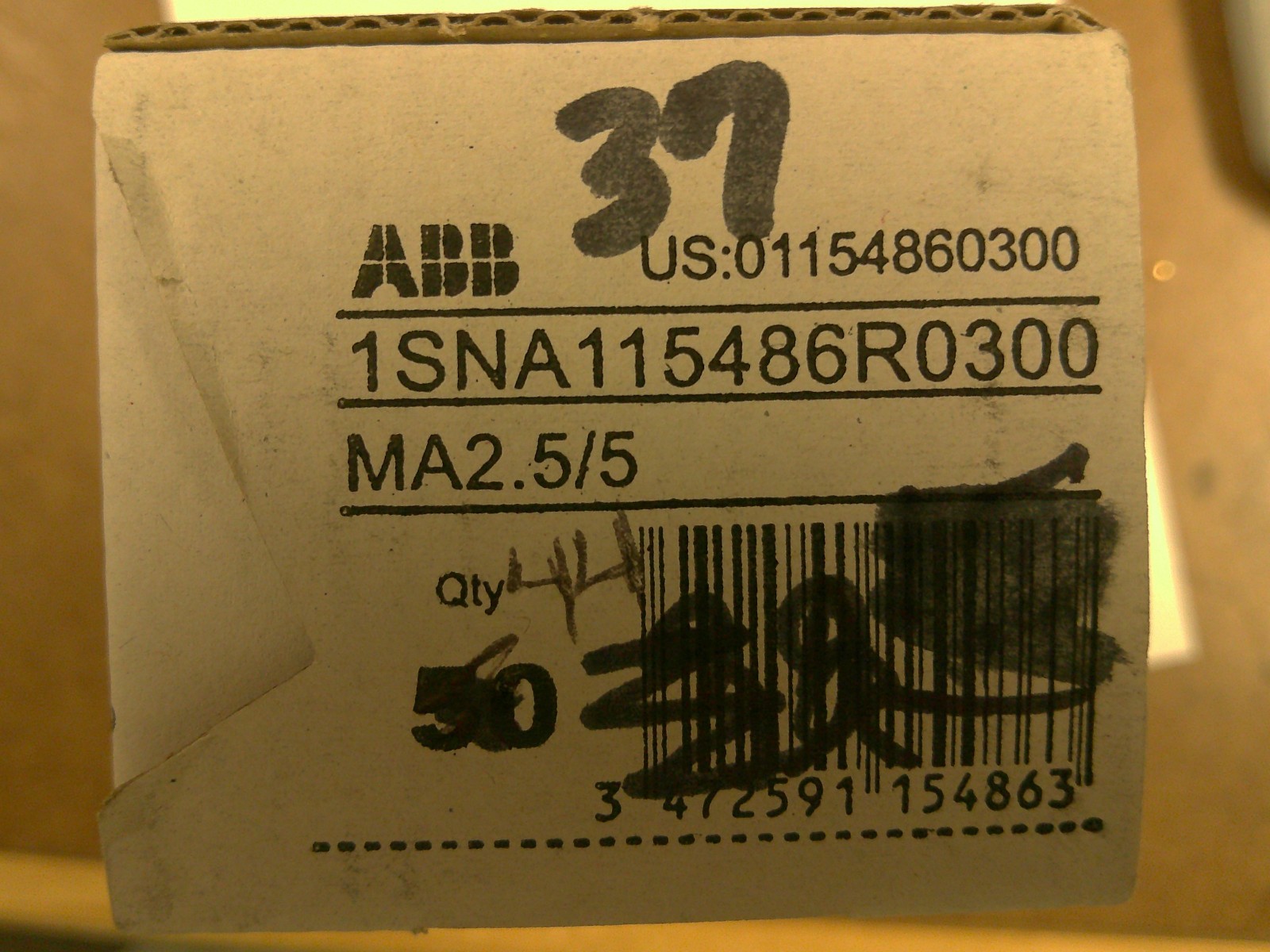 ENTRELEC 0115 486.03 ABB 1SNA115486R0300–37PCS NEW