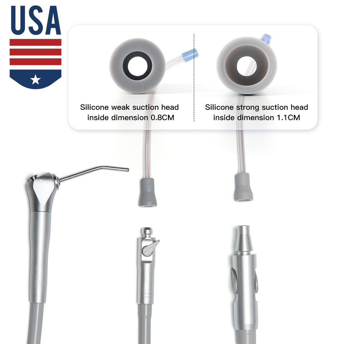 Dental Saliva Ejector Suction Valve Strong HVE/SE Handpiece Tube Adaptor