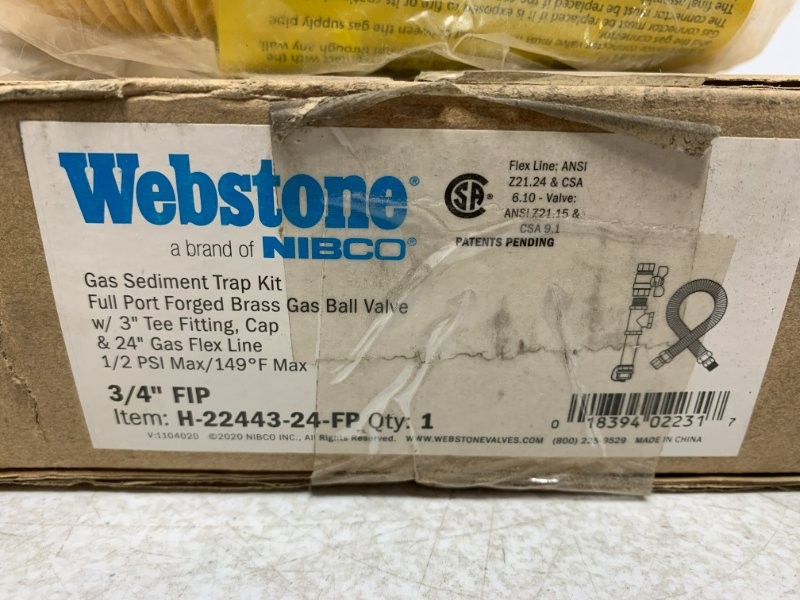 Nibco H-22443-24-FP Gas Sediment Trap Kit 3/4″ FNPT 0.5 PSI