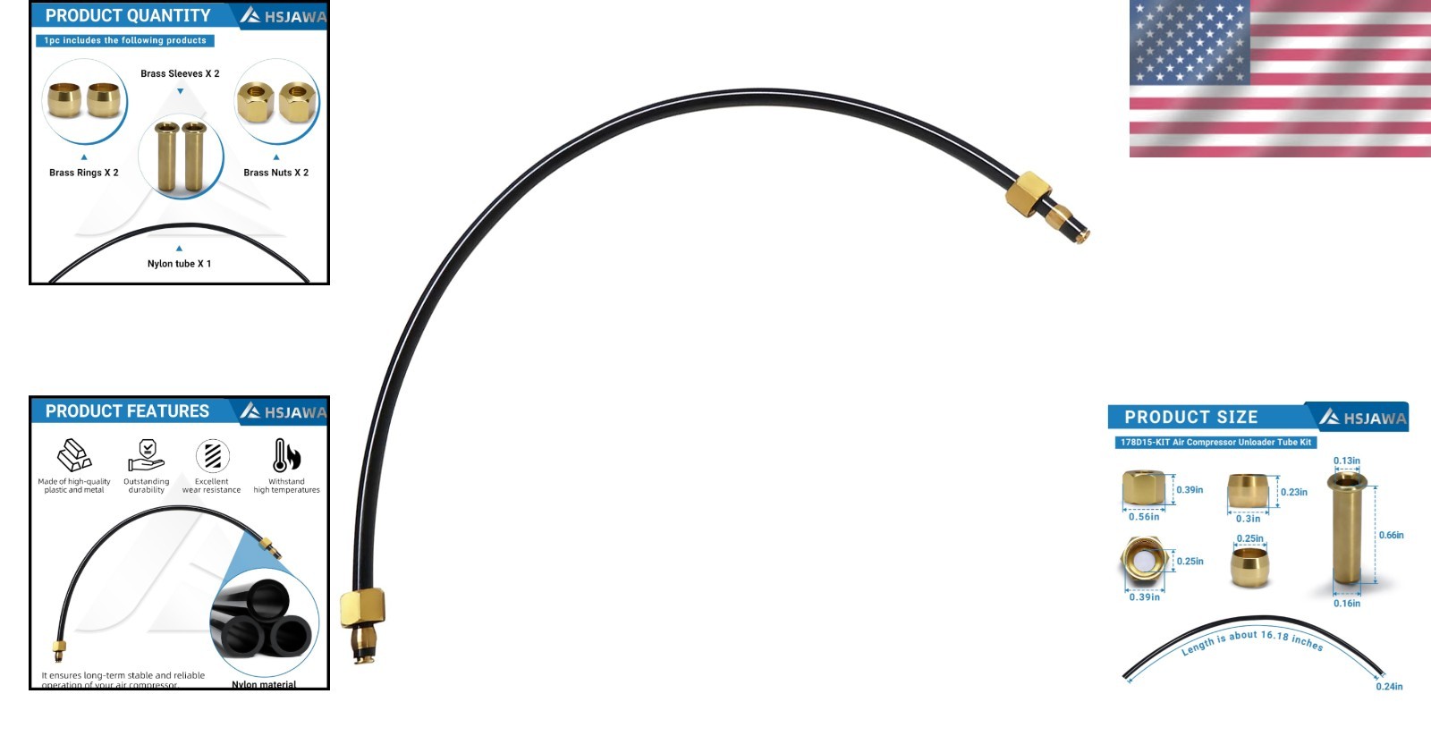 178D15-KIT Air Compressor Unloader Tube Kit for Rolair – Durable & Efficient
