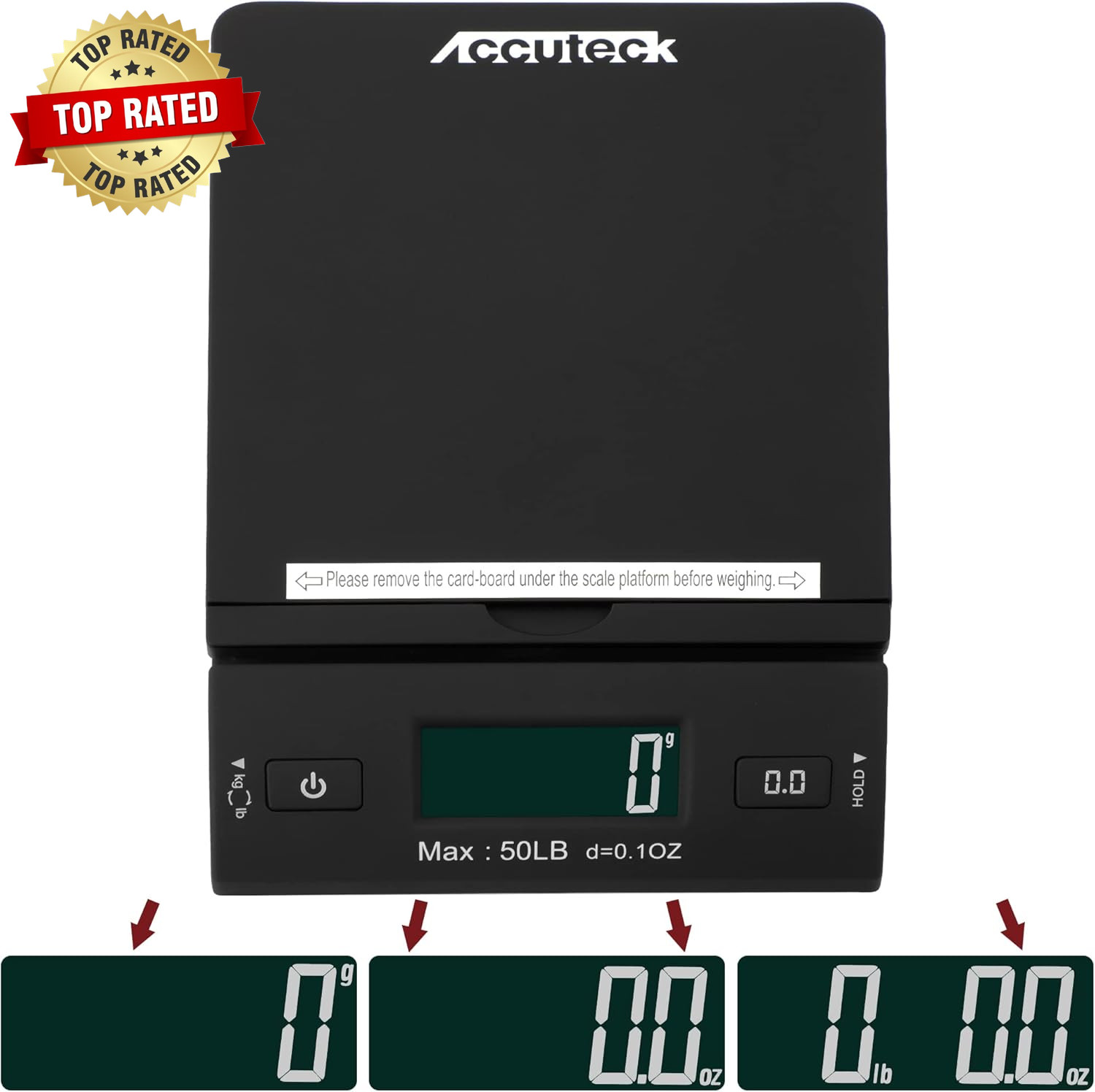 50 Lb All-In-One Black Digital Shipping Postal Scale with Adapter (W-8250-50B)