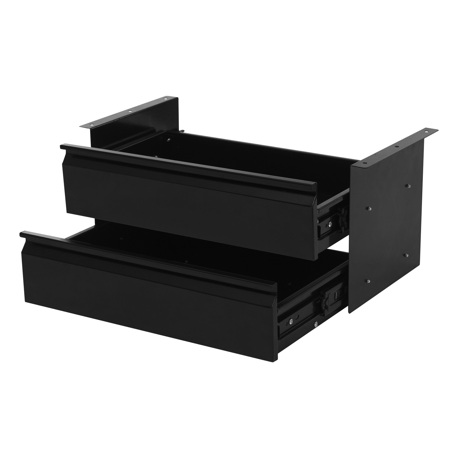2 Layer Steel Under Desk Drawer Slide Out Dual Tier Under Desk Drawer Organizer