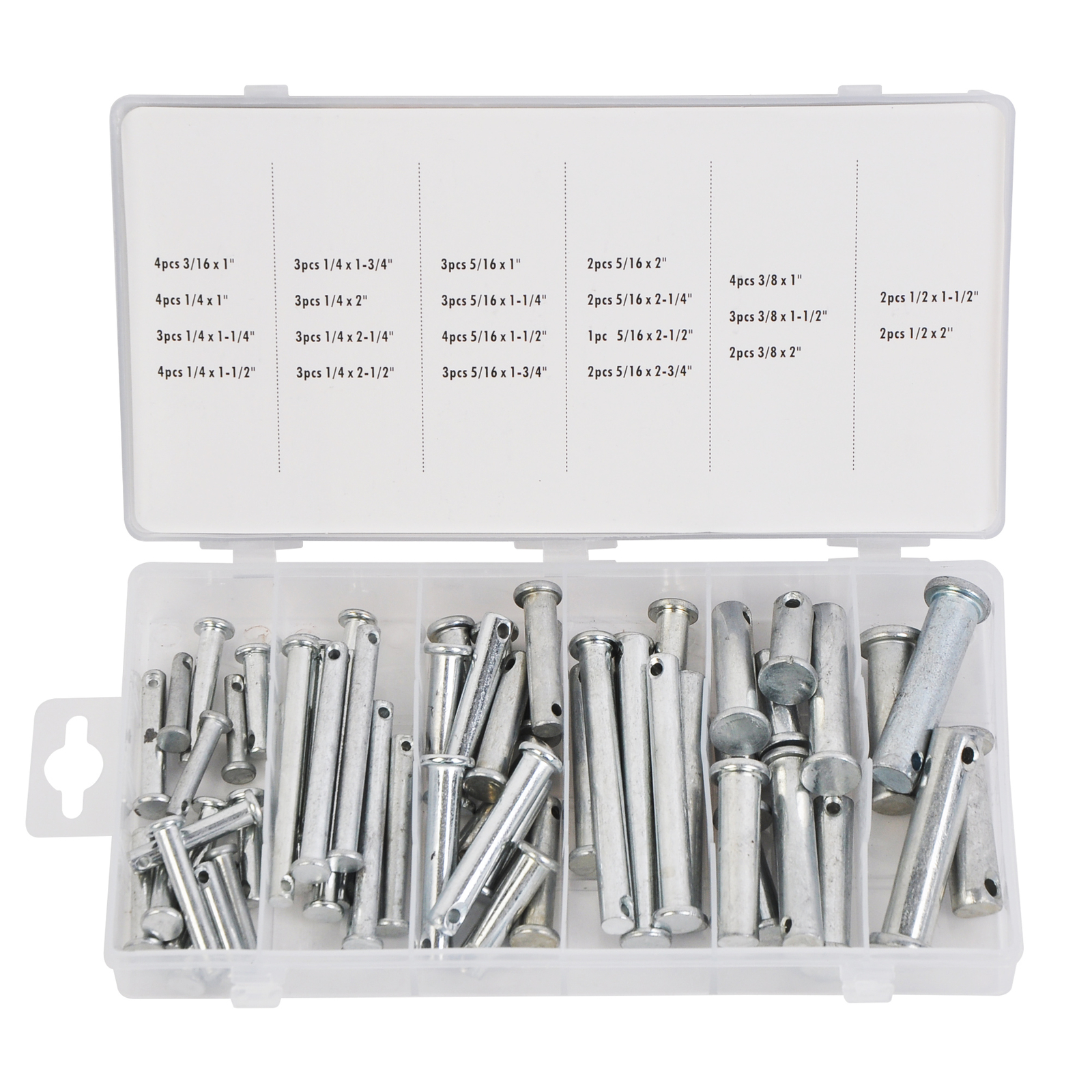 Universal 60 Pieces Clevis Pin Assortment 3/32 in,1/8 in and 5/32in Pin Hole