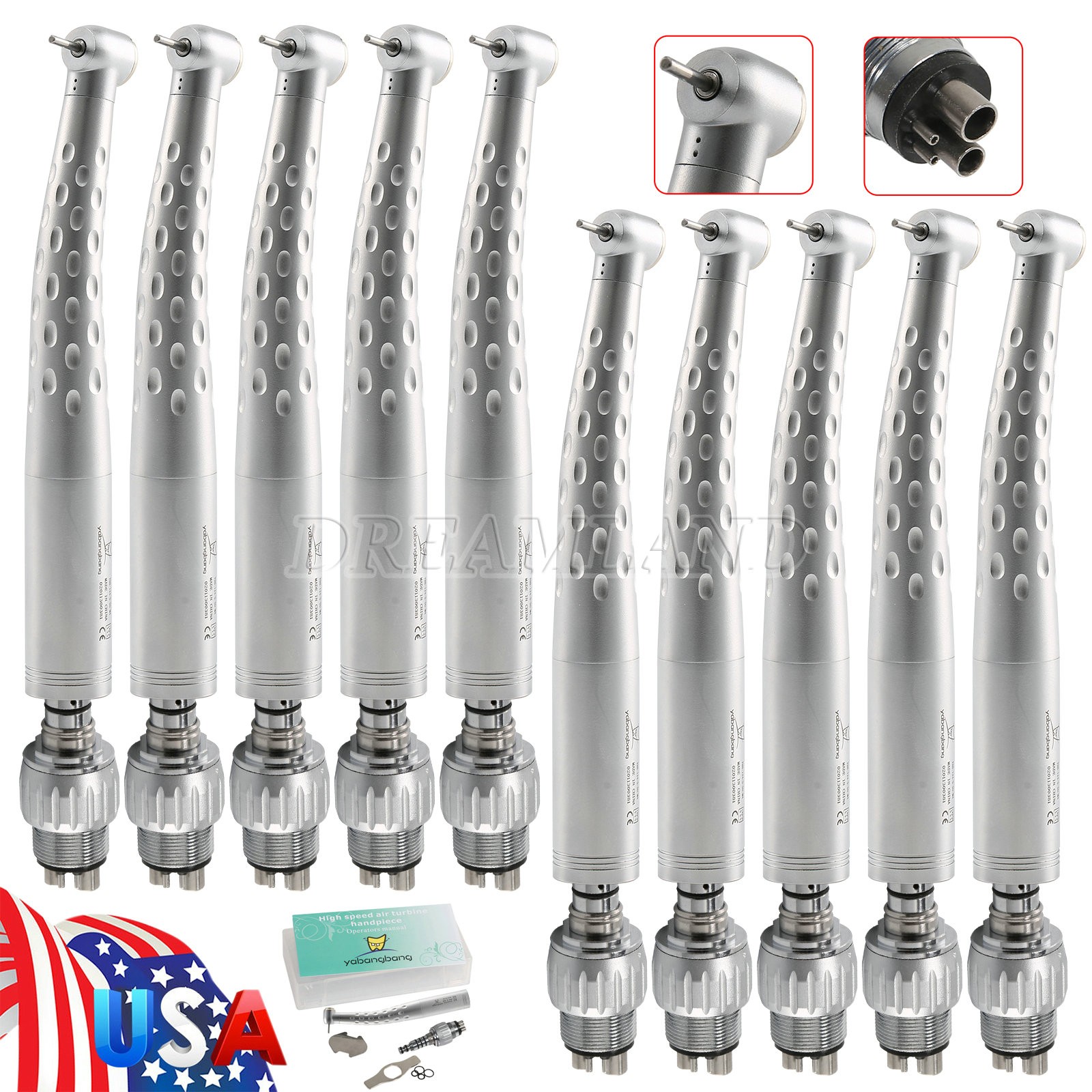 KAVO Style Dental High Speed Handpiece + 4 Hole Quick Coupler 360° Swivel