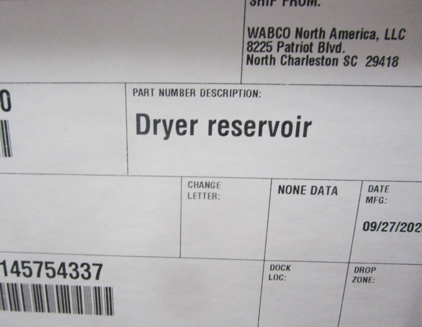 Wabco 432-420-220-2 Air Dryer Cartridge Reservoir + Seal Ring Kit NEW 4324202202