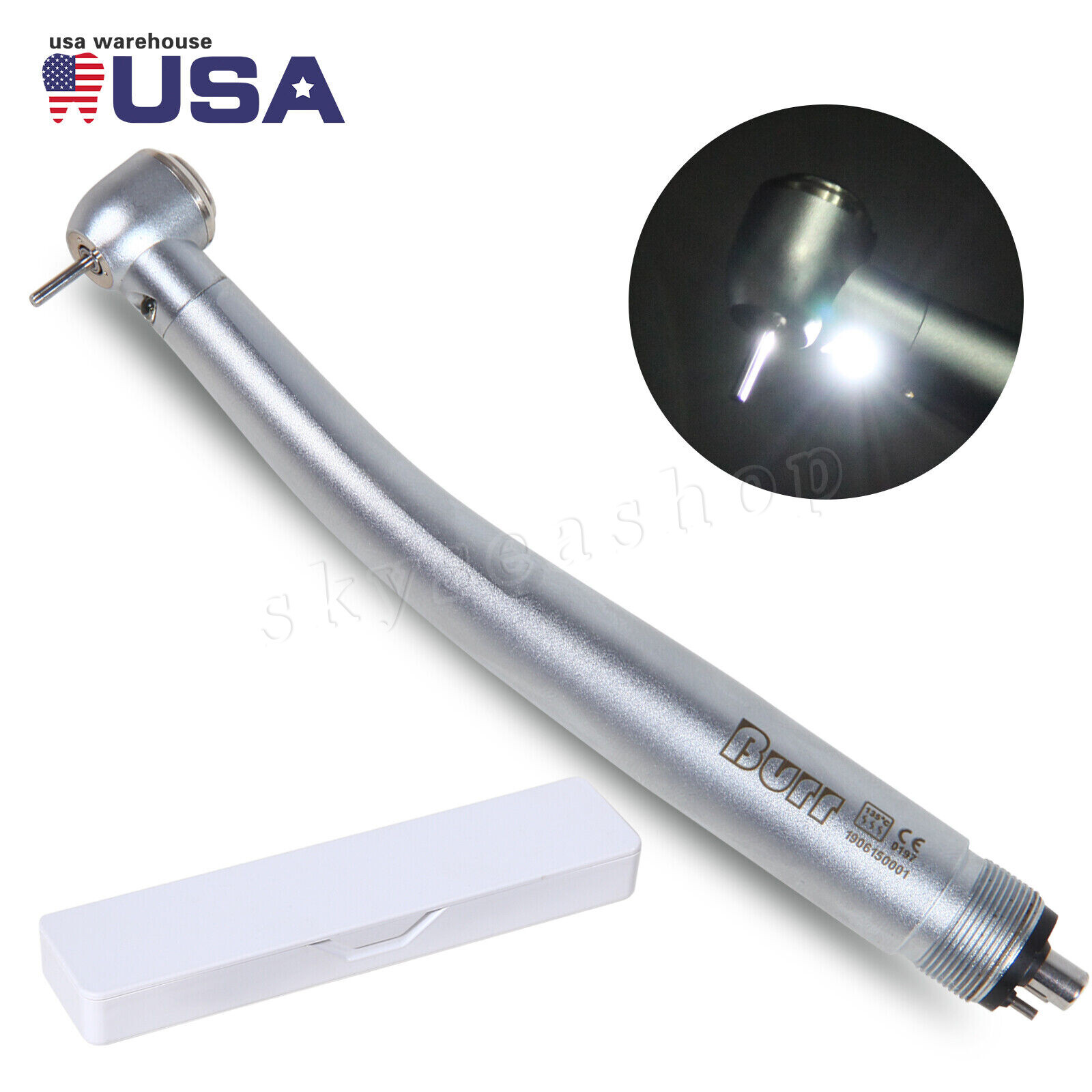 Pieza de mano LED turbina alta velocidad fibra óptica dental for NSK 4 Holes M4