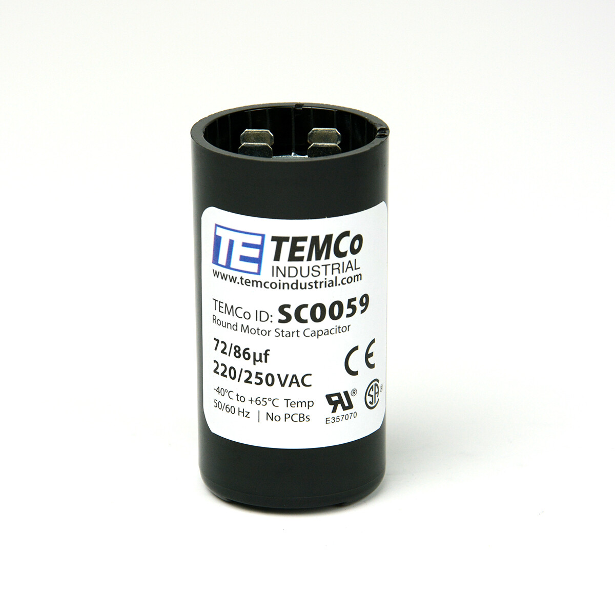 TEMCo 72-86 uf/MFD 220-250 VAC volts Round Start Capacitor 50/60 Hz -Lot-1