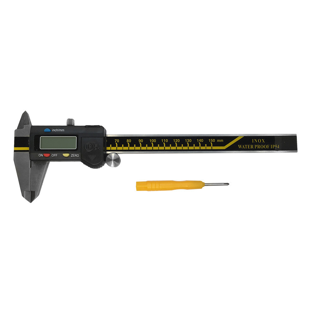IP54 LCD Screen Electronic Digital Caliper Ruler INOX Splash Proof 6”/150mm